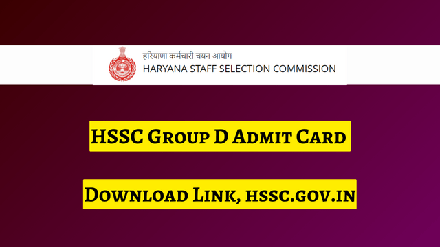 Hssc Group D Admit Card
